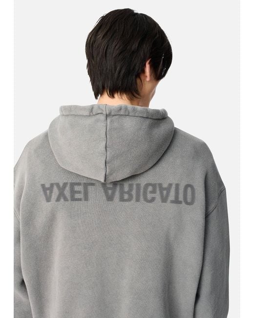 Axel Arigato Gray Distort Washed Hoodie for men