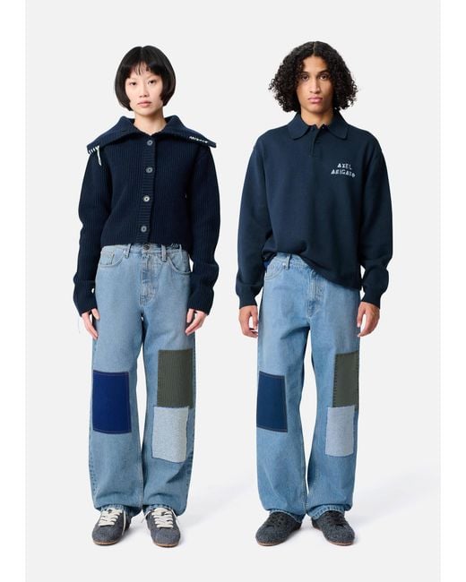 Axel Arigato Blue Zine Embroidered Patch Jeans