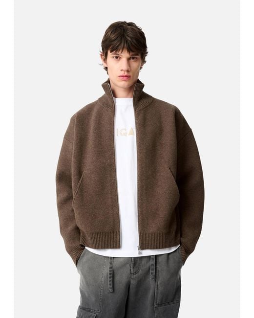 Axel Arigato Brown Core Zip-Up Sweater for men