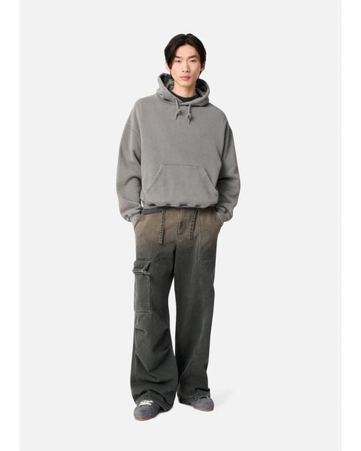 Axel Arigato Gray Distort Washed Hoodie for men