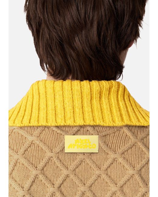Axel Arigato Yellow Textured Franko Cardigan for men