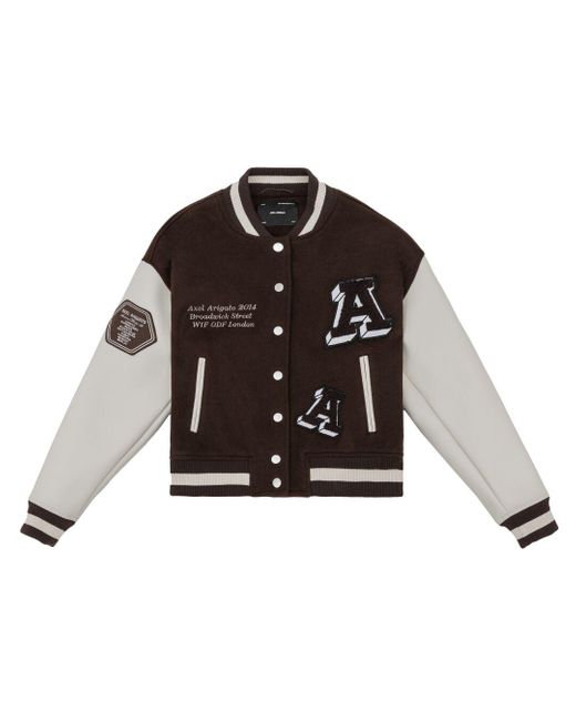 Axel Arigato Wool Illusion Varsity Jacket in Dark Brown (Brown) | Lyst