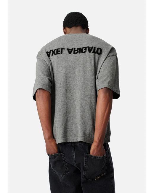 Axel Arigato Gray Distort Knitted T-Shirt for men