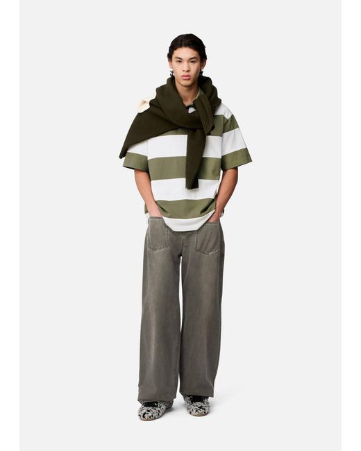 Axel Arigato Green Striped Polo T-Shirt for men