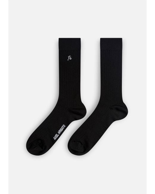 Axel Arigato Black A Logo Silk Socks