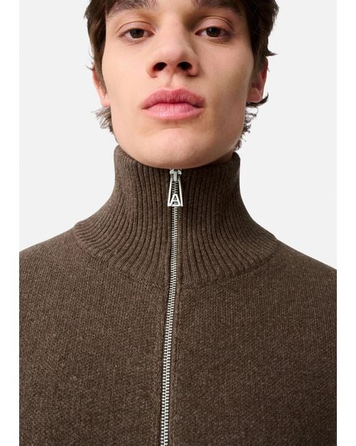 Axel Arigato Brown Core Zip-Up Sweater for men