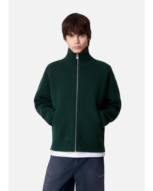 Axel Arigato Green Core Zip-Up Sweater for men
