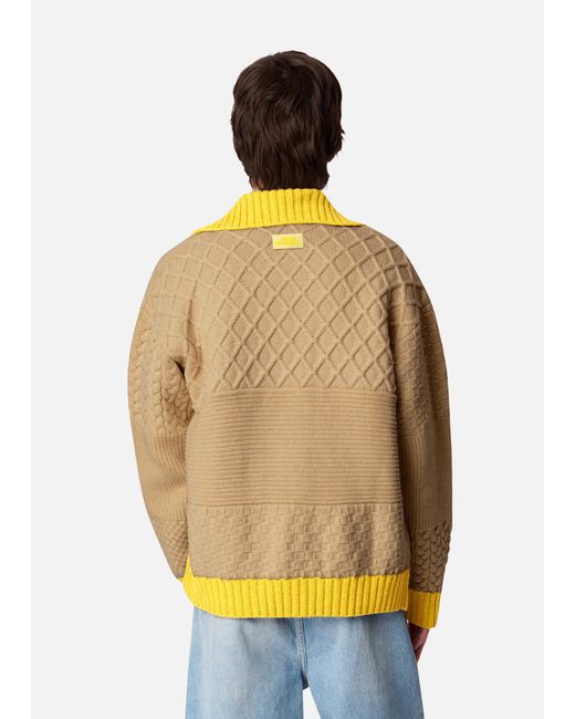Axel Arigato Yellow Textured Franko Cardigan for men
