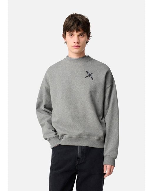 Axel Arigato Gray Micro Bee Bird Sweatshirt for men