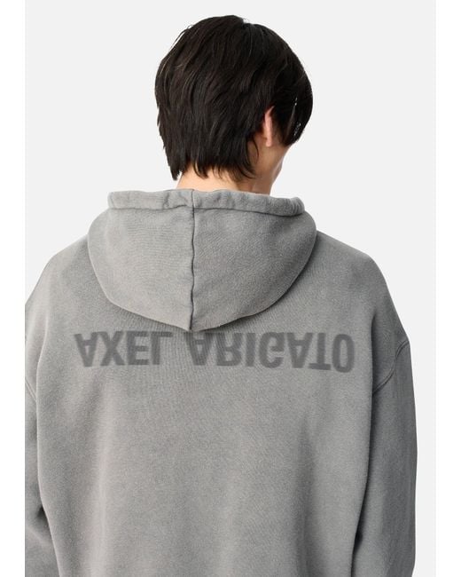 Axel Arigato Gray Distort Washed Hoodie for men