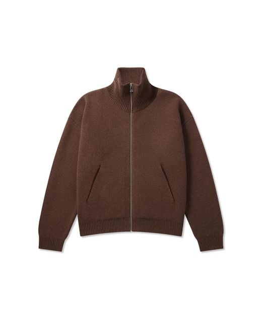 Axel Arigato Brown Core Zip-Up Sweater for men