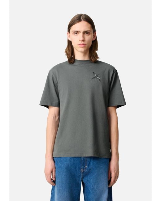 Axel Arigato Gray Micro Bee Bird T-Shirt for men