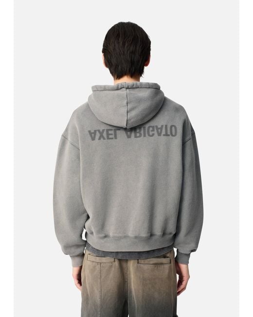 Axel Arigato Gray Distort Washed Hoodie for men