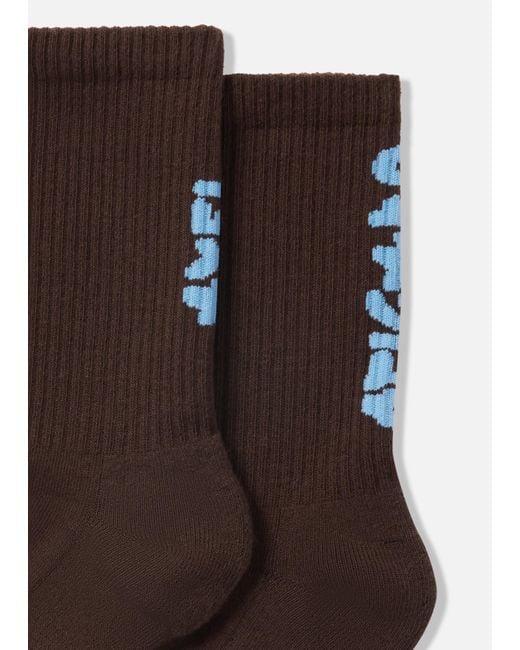 Axel Arigato Brown Floral Jacquard Socks