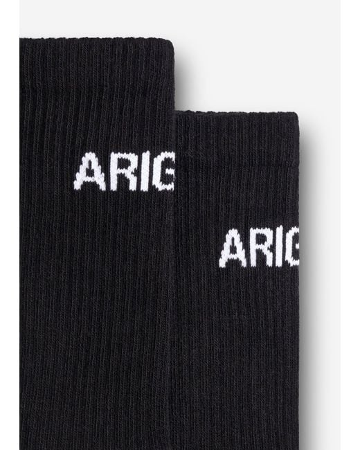 Axel Arigato Black Stretch Cotton-Blend Logo Socks