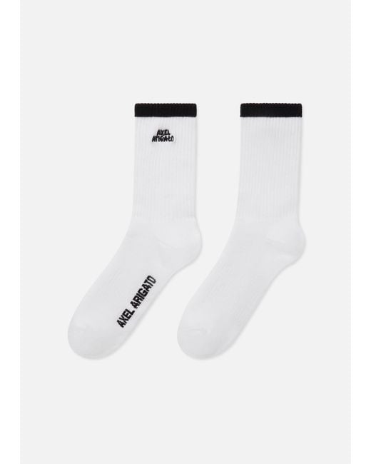 Axel Arigato White Stripe Logo Socks