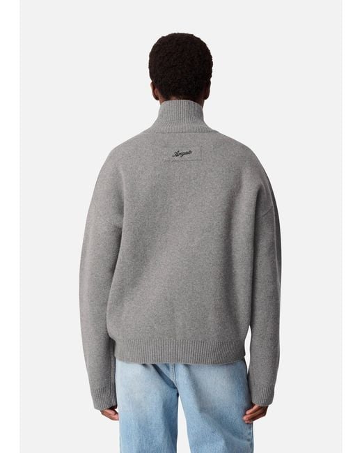 Axel Arigato Gray Soft Wool-Blend Core Zip Sweater for men