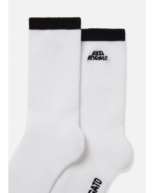 Axel Arigato White Stripe Logo Socks
