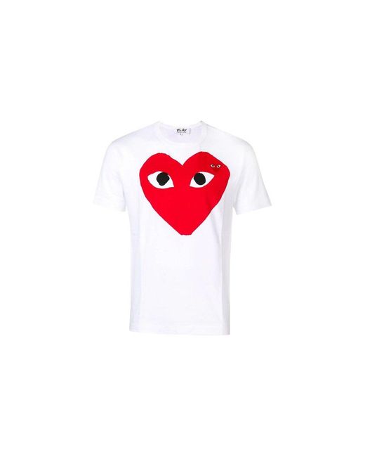 Comme des Garçons Black Comme Des Garcons Play Big Red Heart T-shirt White for men