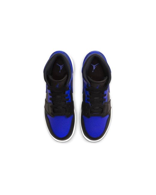 Nike Nike Air 1 Mid Hyper Royal Blue Black White Gs | Lyst