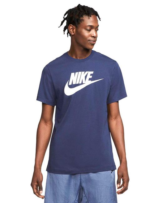Nike Cotton T-shirts in Blue for Men | Lyst