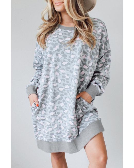 leopard sweatshirt dress