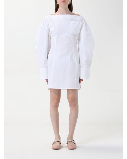 Jacquemus White La Robe Pablo Mini Dress Puff Sleeves