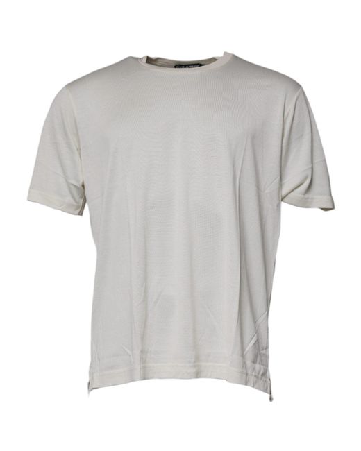 Dolce & Gabbana Gray Crew Neck Tshirt Classic Fit for men