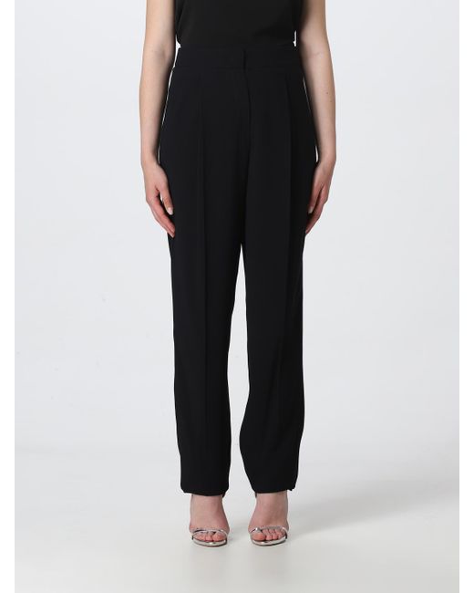 Emporio Armani Black Pants In Viscose Blend