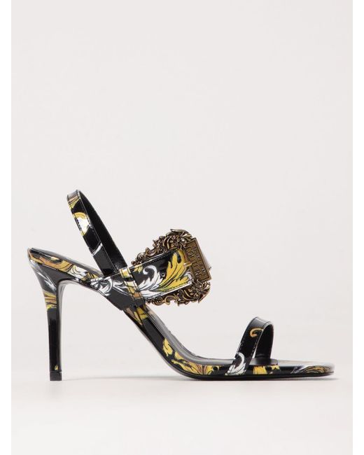 Versace Black Baroque Print High Heels