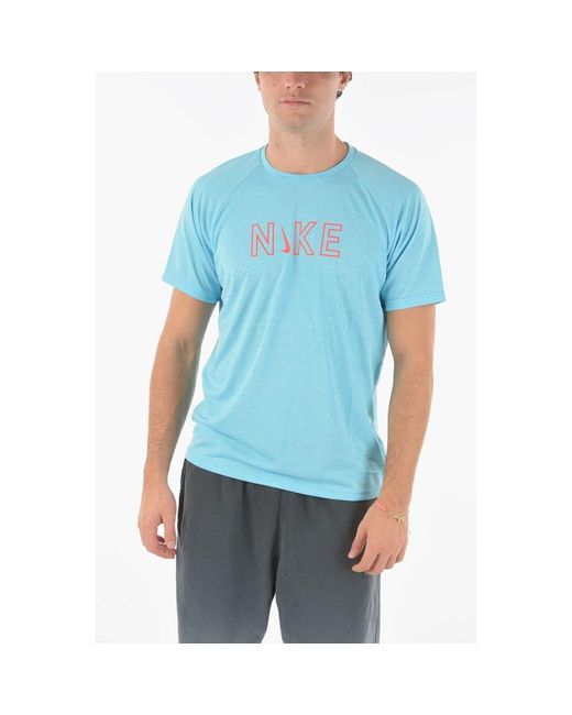 Nike Swim Logo Printed Drifit Tshirt in Blue for Men Lyst