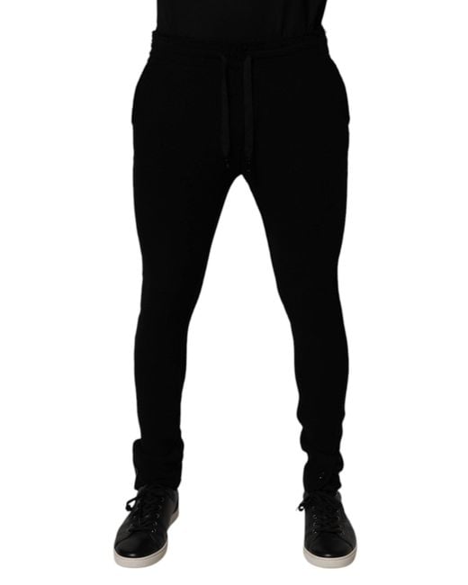 Dolce & Gabbana Black Slim Fit Joggers for men