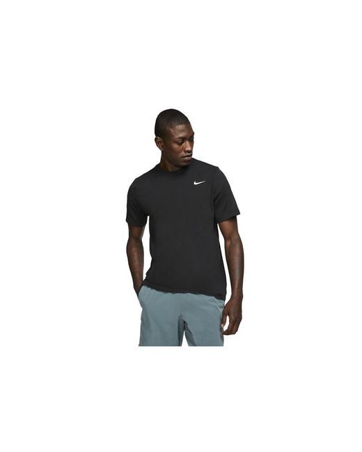 Nike Dry Fit Tee Crew Solid in Black for Men | Lyst