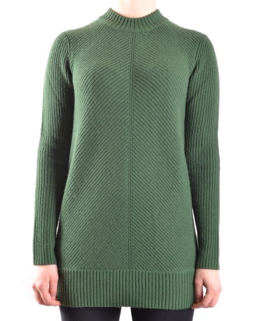 Michael Kors Green Wool Knit Long Sleeve Round Neck Sweater