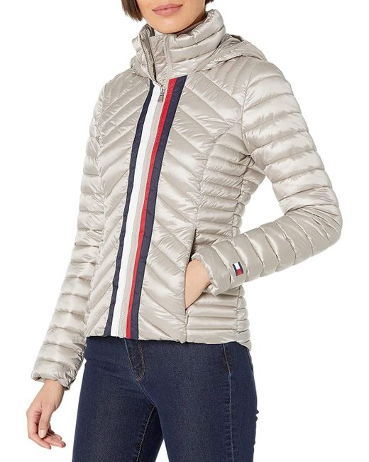 tommy silver puffer jacket