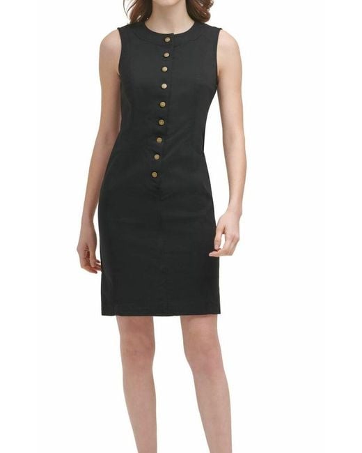 calvin klein button front sheath dress