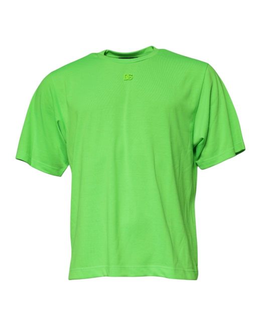 Dolce & Gabbana Green Short Sleeve Crew Neck Tee for men