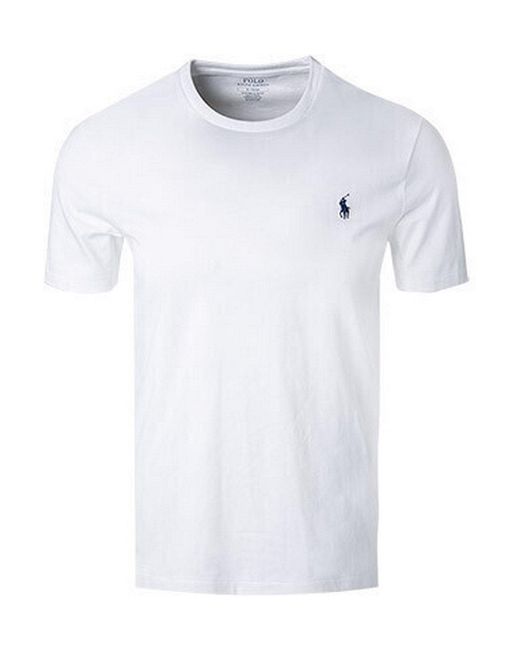 Ralph Lauren White Round Neck Cotton T-Shirt With Short Sleeves for men