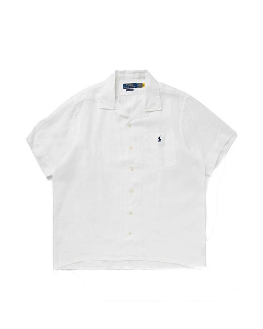 Ralph Lauren White Short Sleeve Polo With Button Fastening for men