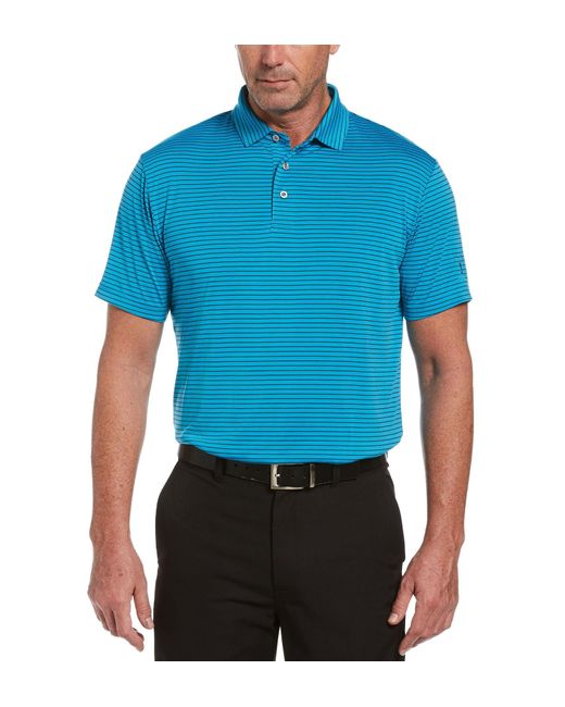 PGA TOUR Synthetic Shirt Golf Small S Performance Feeder Stripe in Blue ...