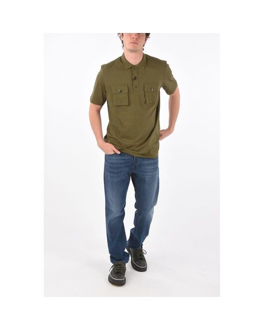 DIESEL Double Layer 3 Buttons T-erpolock Polo Shirt With Front Brea in  Green for Men | Lyst UK