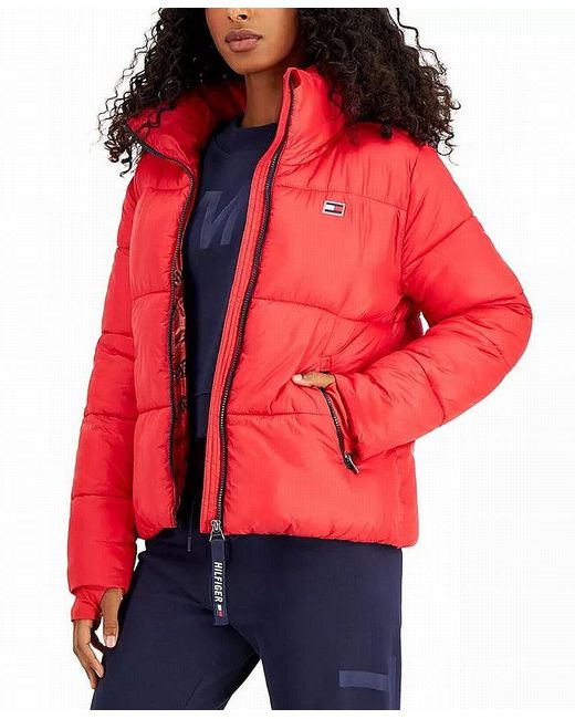 tommy hilfiger multicolor puffer jacket
