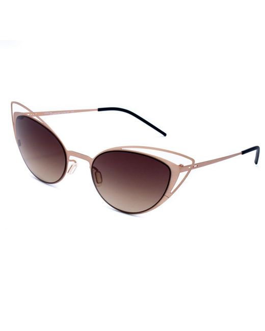 Italia Independent Brown Gold Metal Sunglasses