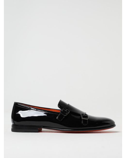 Santoni Black Loafers for men
