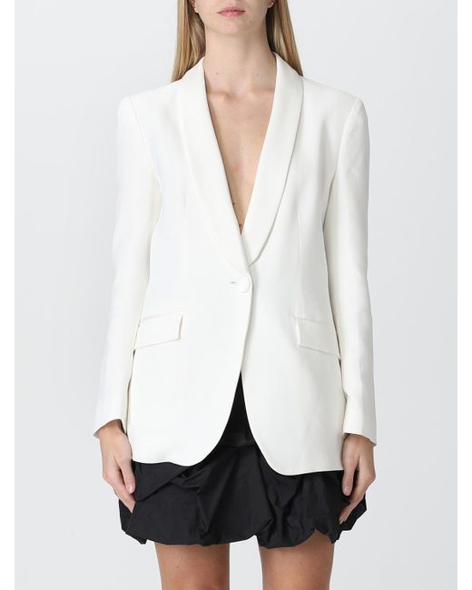 Emporio Armani White Blazer In Viscose Blend