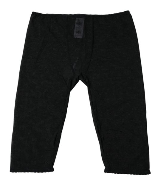 Dolce & Gabbana Black Logo Lace Lingerie Cropped Tight Underwear