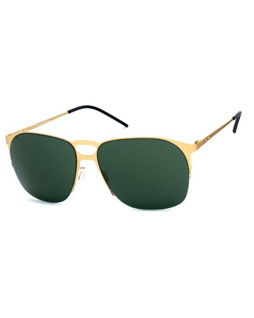 Italia Independent Green Gold Metal Sunglasses