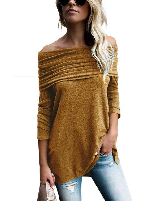 Azura Exchange Mustard Ruched Off 