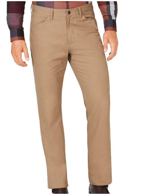 Alfani Cotton Pants Solid Smokey Taupe 