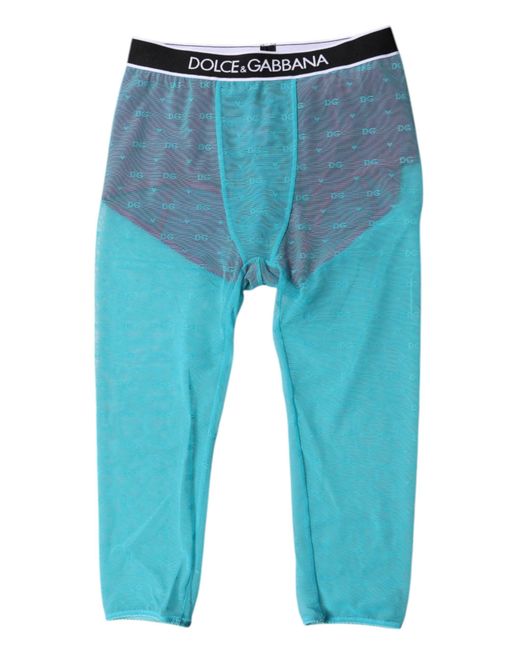 Dolce & Gabbana Blue Fuchsia Logo Lingerie Cropped Underwear